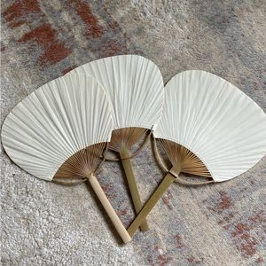 58 Wedding Ivory Paddle Fans